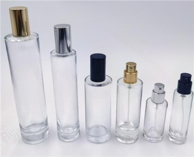 زجاجة عطر أسطوانية شفافة من الزجاج